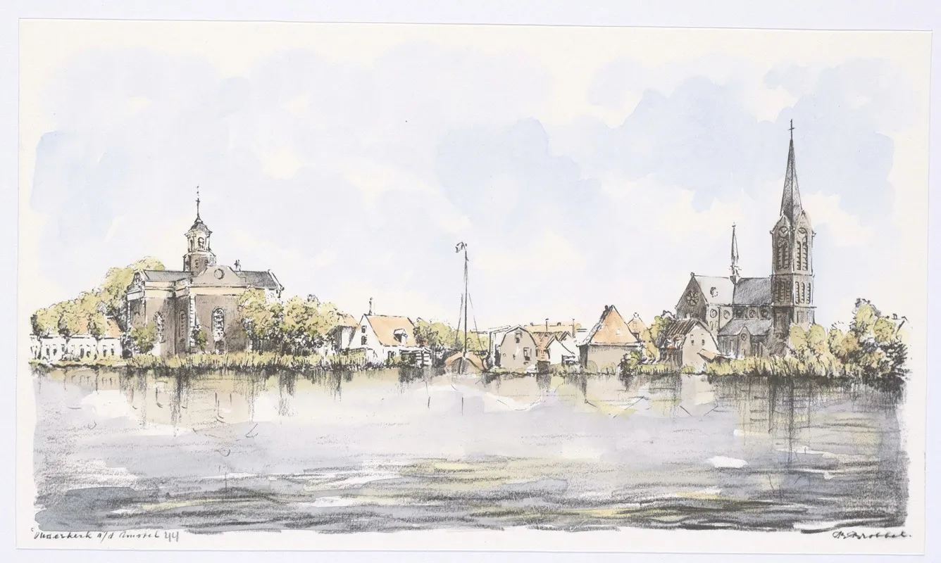 Gezicht Op Ouderkerk Over De Amstel Vanaf De Amstelzijde Wall Art by Bob Brobbel - High-Resolution Digital Print
