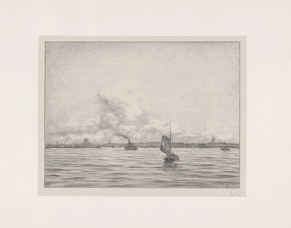 Gezicht Op Rotterdam Over Het Water
