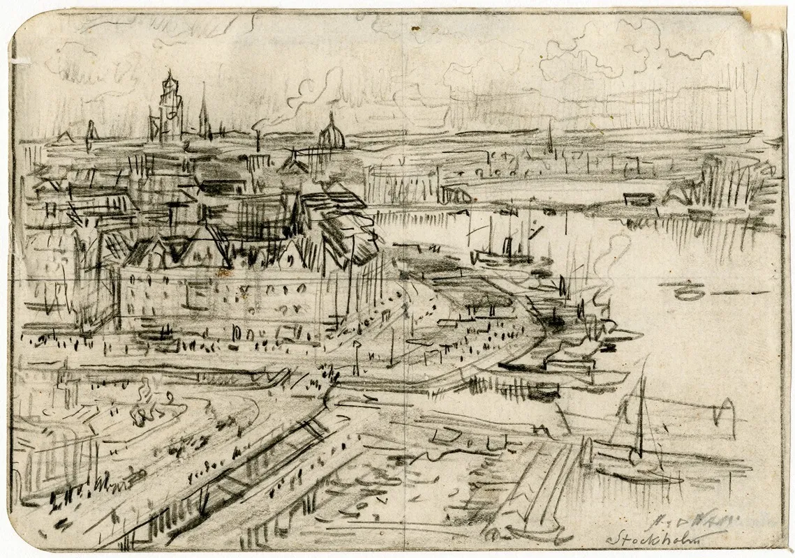 Gezicht Op Stockholm In Vogelvlucht