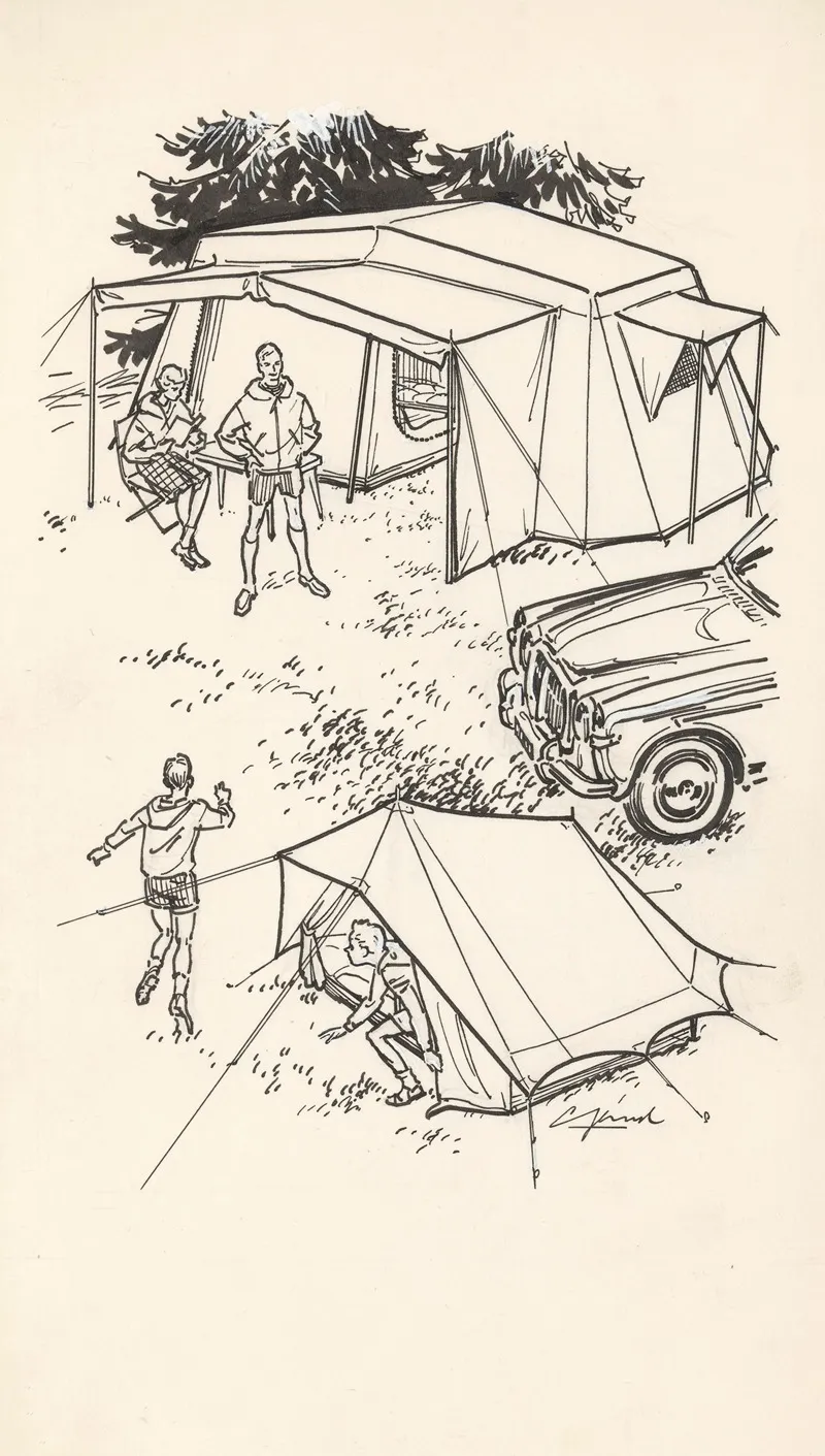 Gezin Op Een Camping Wall Art by Gerard - High-Resolution Digital Print
