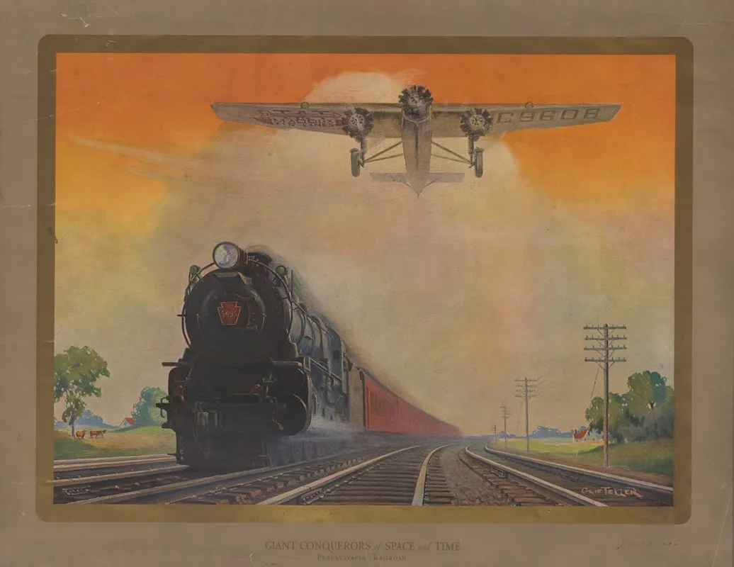 Giant Conquerers Of Space And Time Pennsylvania Railroad Wall Art by Grif Teller - High-Resolution Digital Print