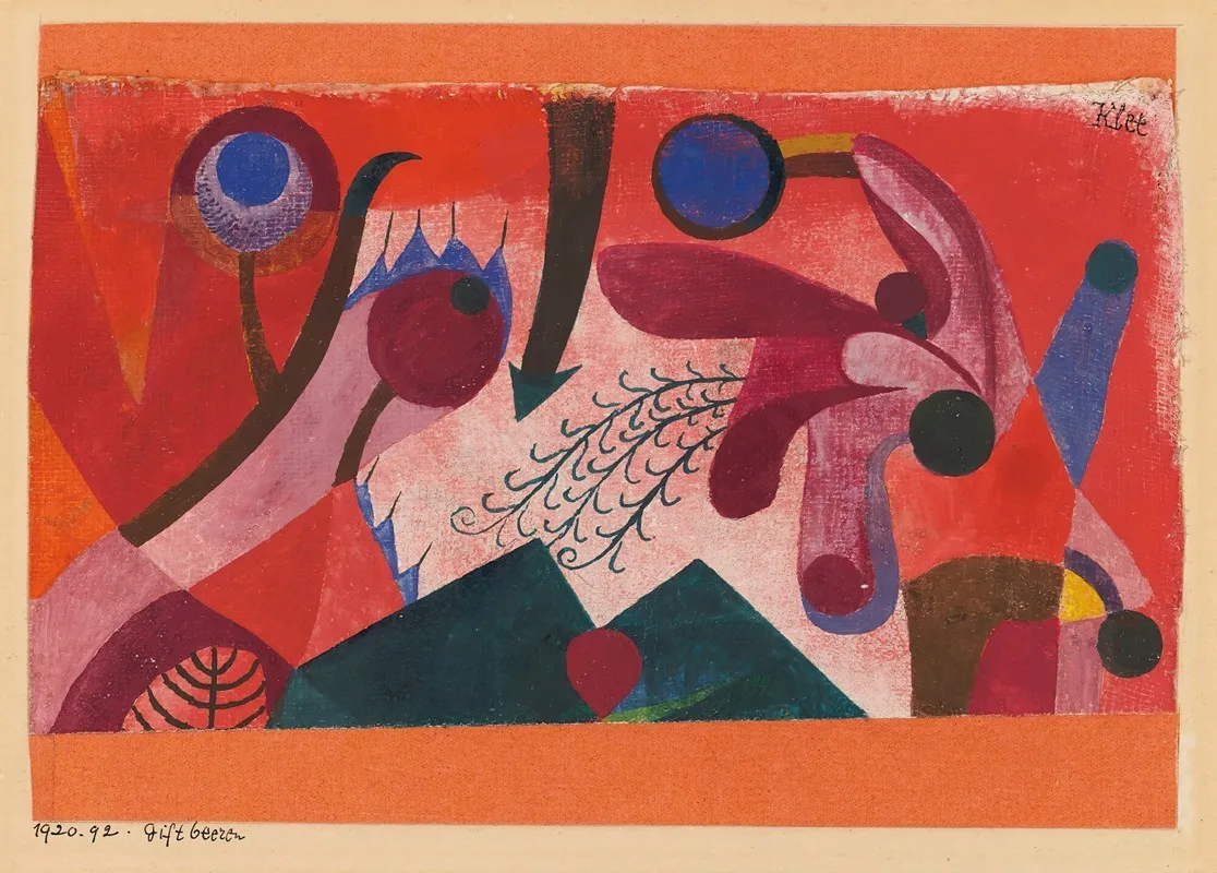 Giftbeeren Poisonous Berries Wall Art by Paul Klee - High-Resolution Digital Print