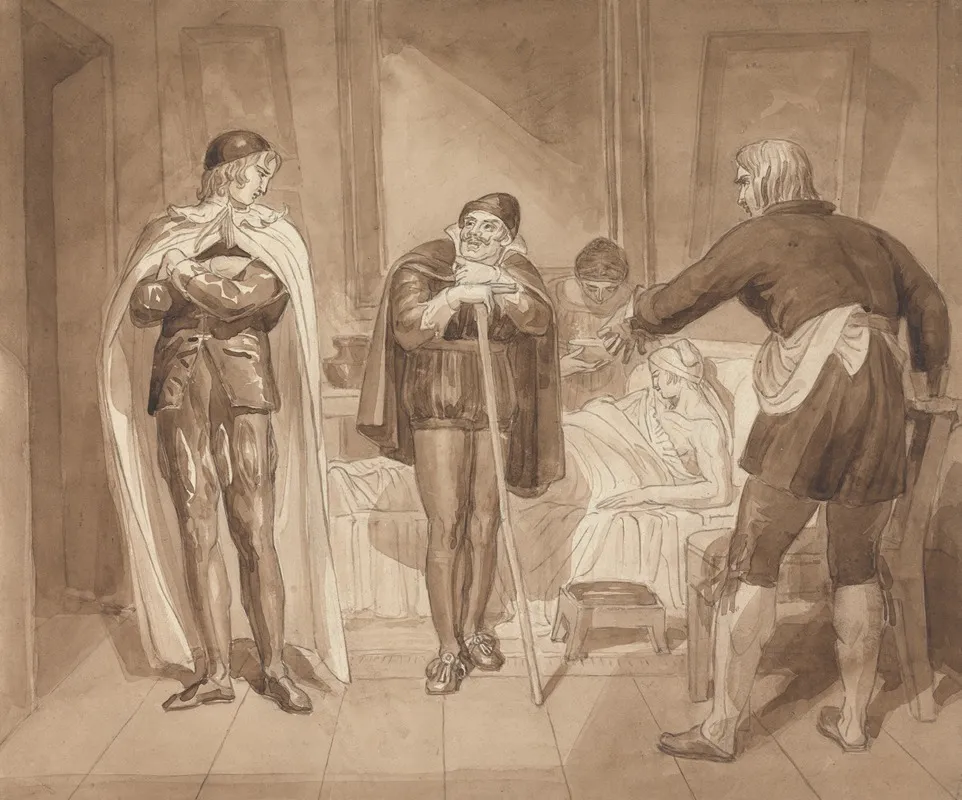 Gil Blas While Practising Medicine Under Dr Sangrado Encounters Dr Cuchillo At The Bedside Of The Grocer