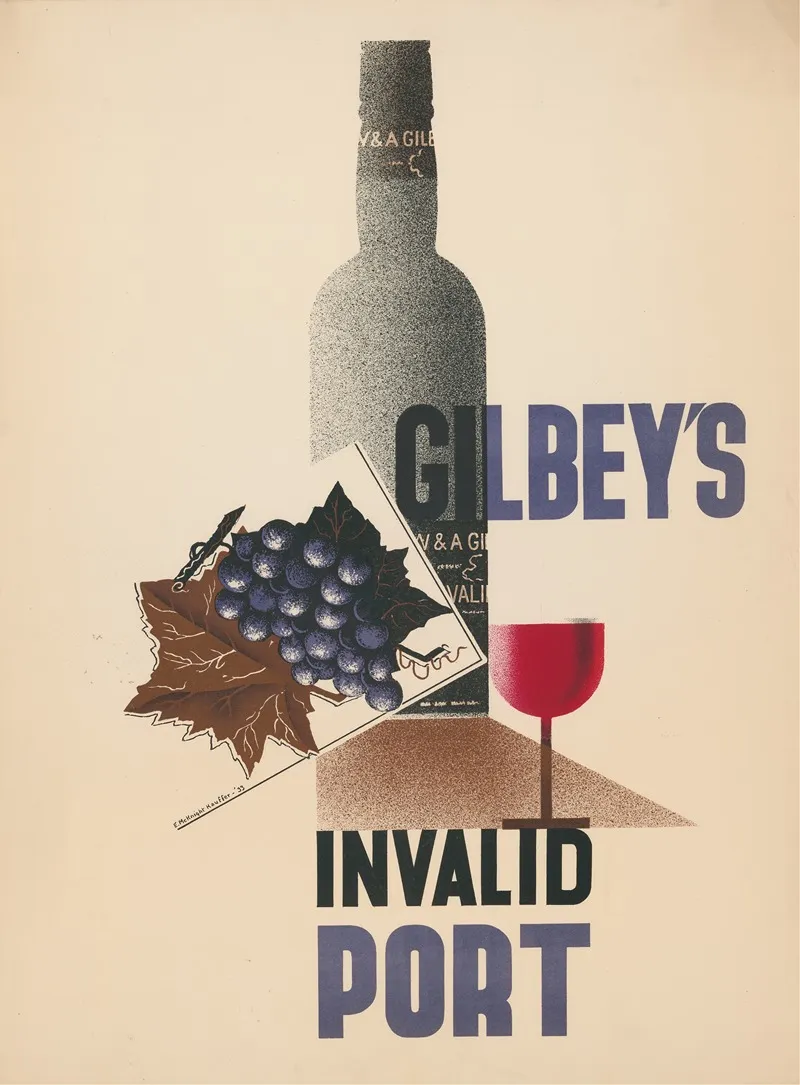 Gilbeys Invalid Port D 174 Wall Art by Edward McKnight Kauffer - High-Resolution Digital Print