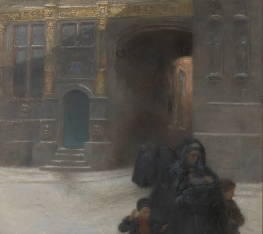 Gilded Houses Or The Civil Registry On The Burg In Bruges Wall Art by Frantz Charlet - High-Resolution Digital Print