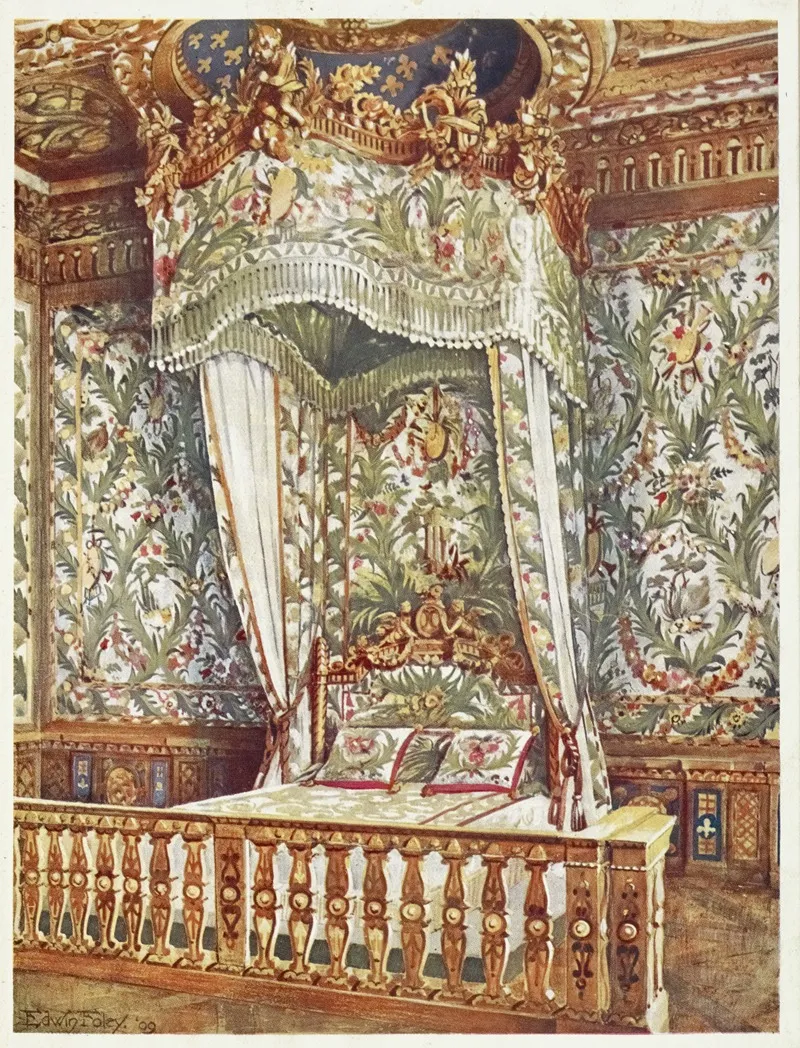 Gilt State Bed Of Queen Marie Antoinette Wall Art by Edwin Foley - High-Resolution Digital Print