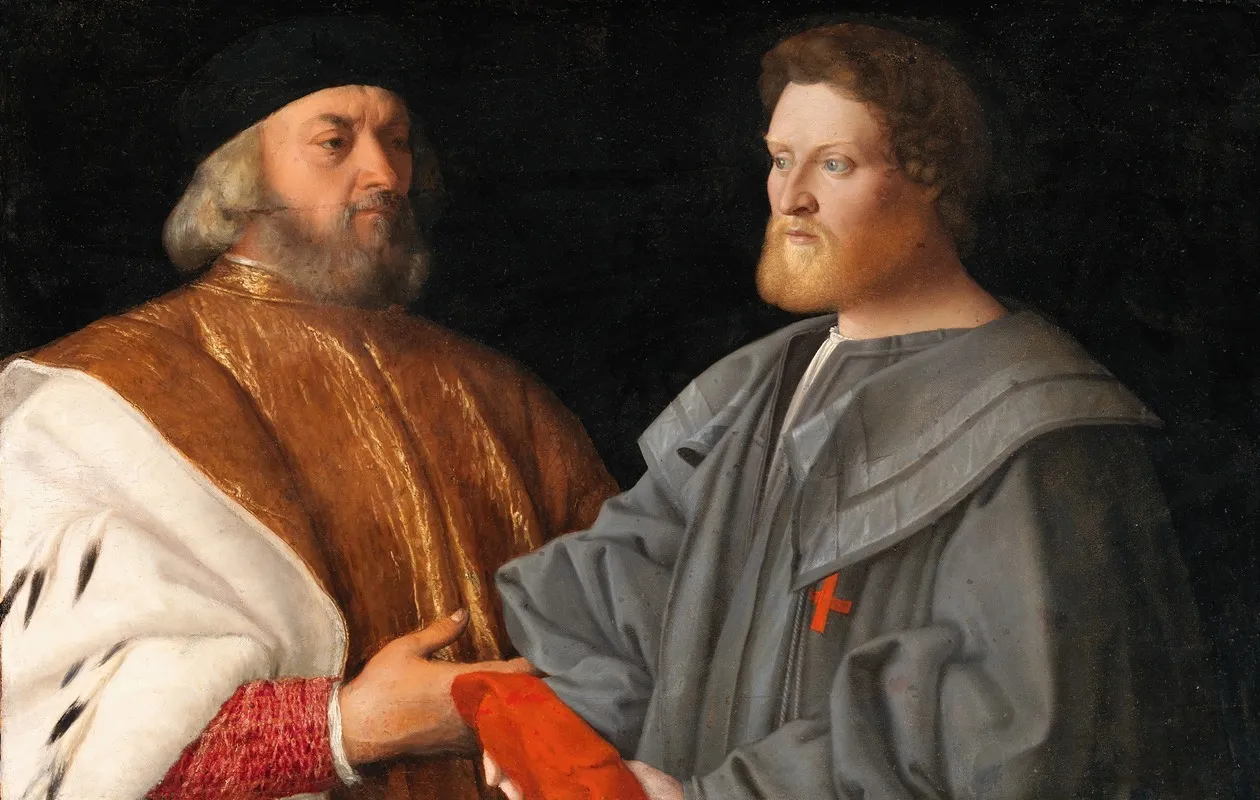 Giorgio Cornaro 1452 1527 And His Son Francesco Cornaro 1478 1543 Wall Art by Vincenzo Catena - High-Resolution Digital Print