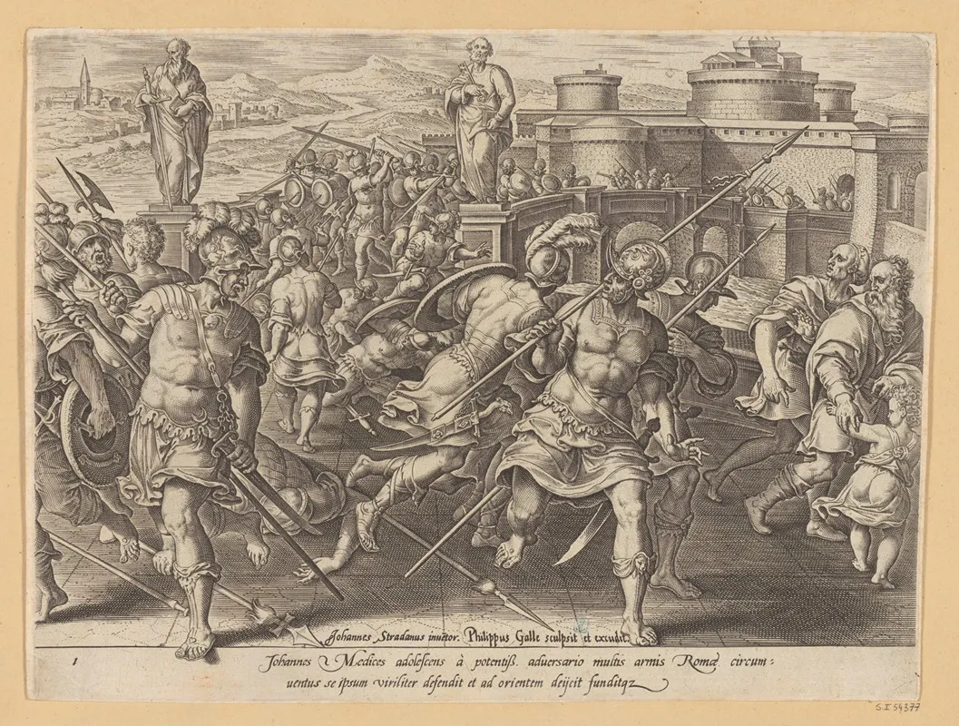Giovanni De Medici Surrounded At Rome Wall Art by Stradanus - High-Resolution Digital Print