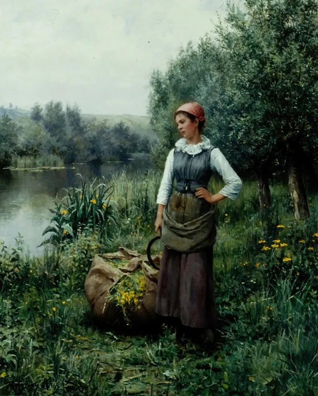 Girl By A Stream Flanders