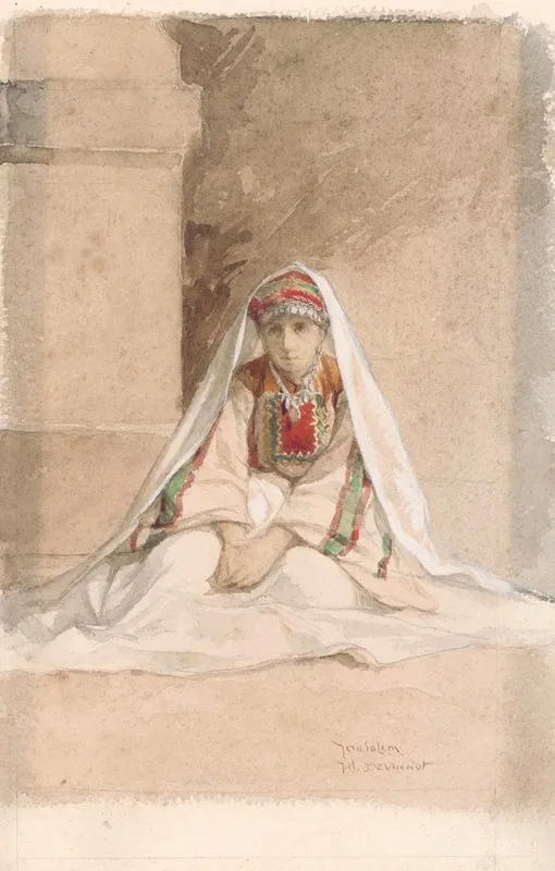 Girl From Jerusalem In Oriental Costume
