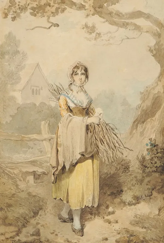 Girl Gathering Firewood