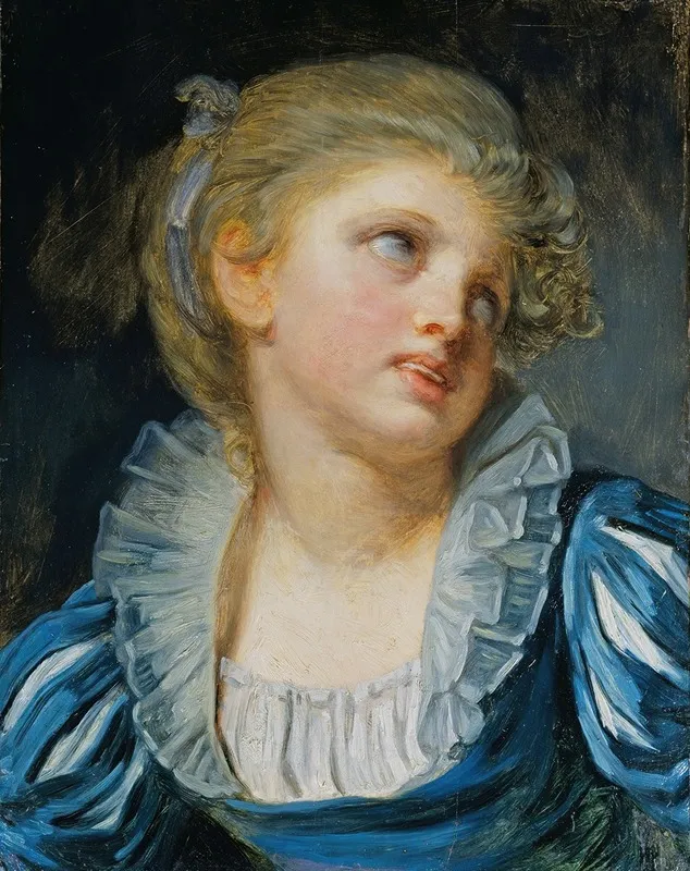 Girl In A Blue Dress Wall Art by Jean-Baptiste Greuze - High-Resolution Digital Print