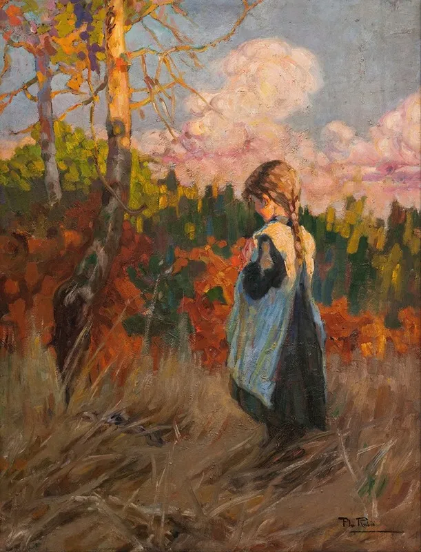 Girl In A Field Wall Art by Alberto Plá Rubio - High-Resolution Digital Print