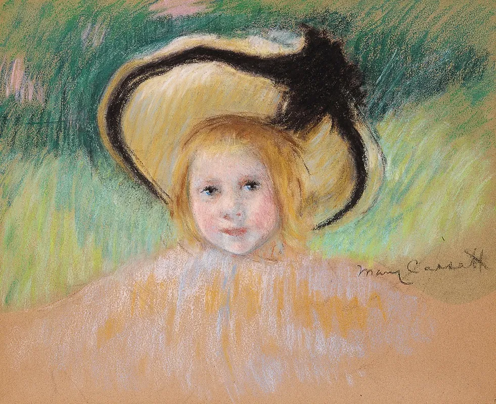 Girl In A Hat With A Black Ribbon