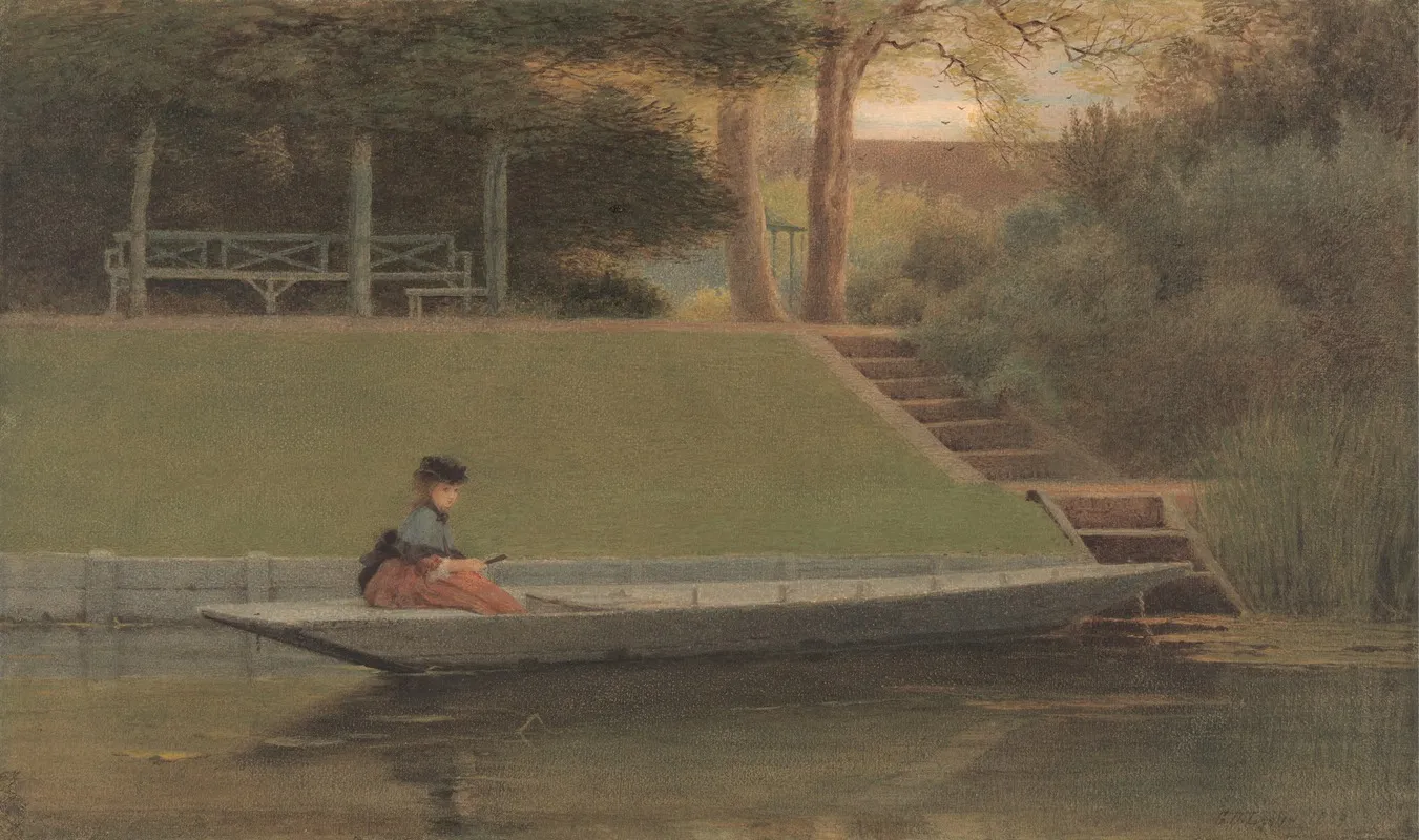 Girl In A Punt Wall Art by George Dunlop Leslie - High-Resolution Digital Print