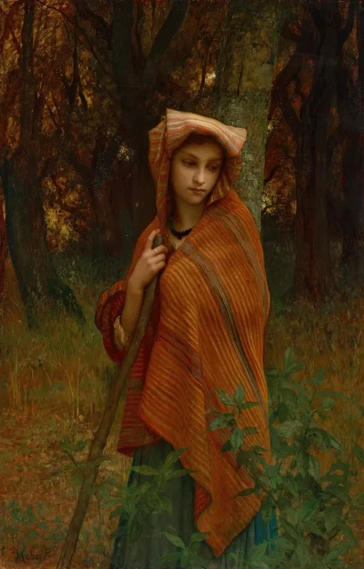 Girl In A Wooded Landscape