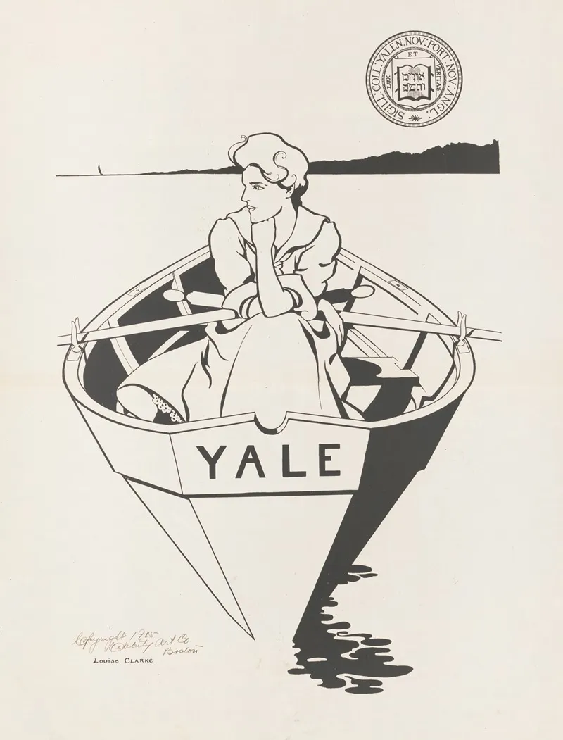 Girl In Rowboat Yale University Wall Art by Louise Clarke - High-Resolution Digital Print