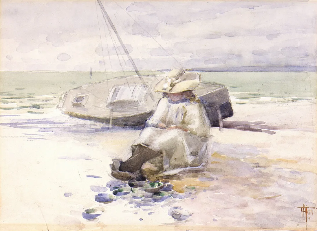 Girl On The Beach Wall Art by Frances Hodgkins - High-Resolution Digital Print