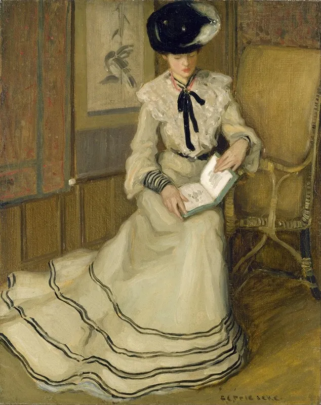 Girl Reading 3 Wall Art by Frederick Carl Frieseke - High-Resolution Digital Print