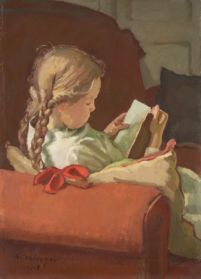 Girl Reading 6 Wall Art by Ernst Würtenberger - High-Resolution Digital Print
