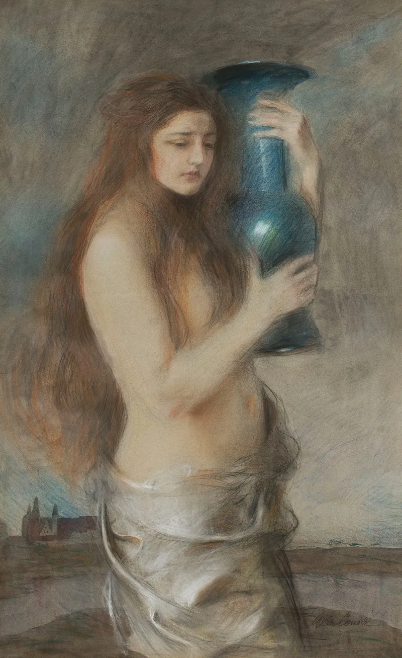Girl With A Blue Vase Tears