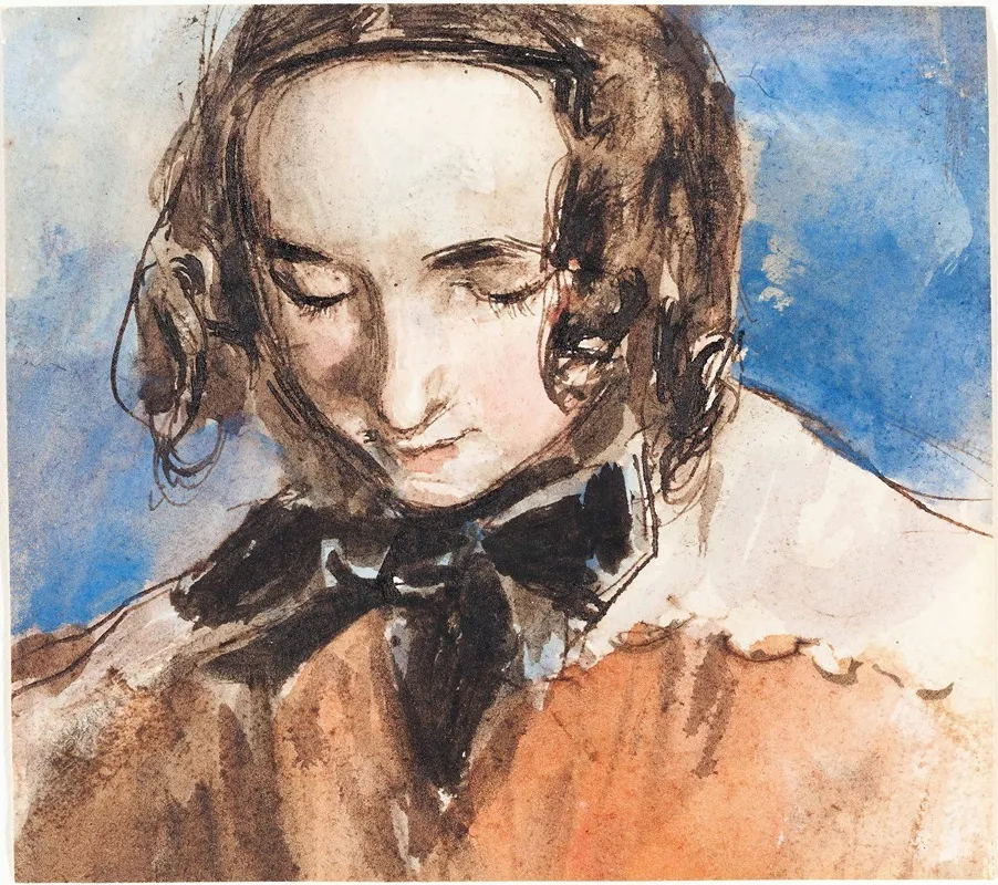 Girl With A Bow Wall Art by William Edward Frost - High-Resolution Digital Print