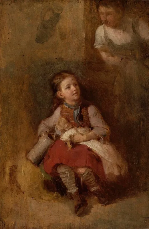 Girl With A Doll 3 Wall Art by Aleksander Kotsis - High-Resolution Digital Print