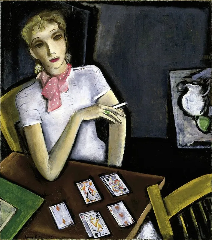 Girl With Cards Wall Art by Lucius Kutchin - High-Resolution Digital Print
