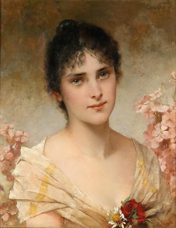 Girl With Flowers Madchen Mit Blumen