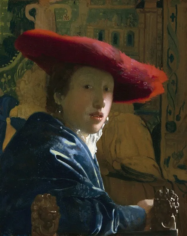 Girl With The Red Hat Wall Art by Johannes Vermeer - High-Resolution Digital Print