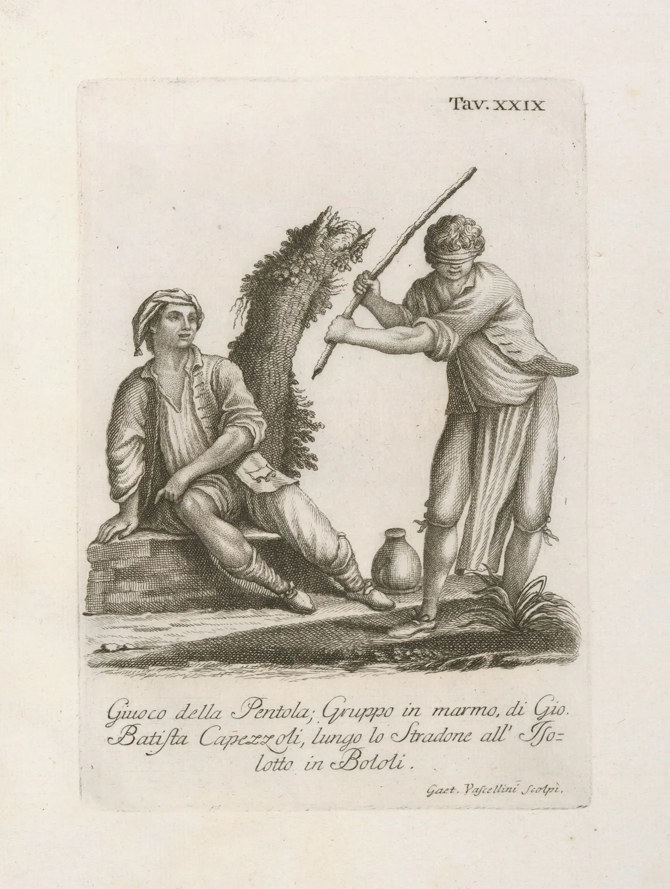 Giuoco Della Pentola Gruppo In Marmo Di Gio Batista Capezzoli Lungo Lo Stradone Allisolotto In Bololi Wall Art by Gaetano Vascellini - High-Resolution Digital Print