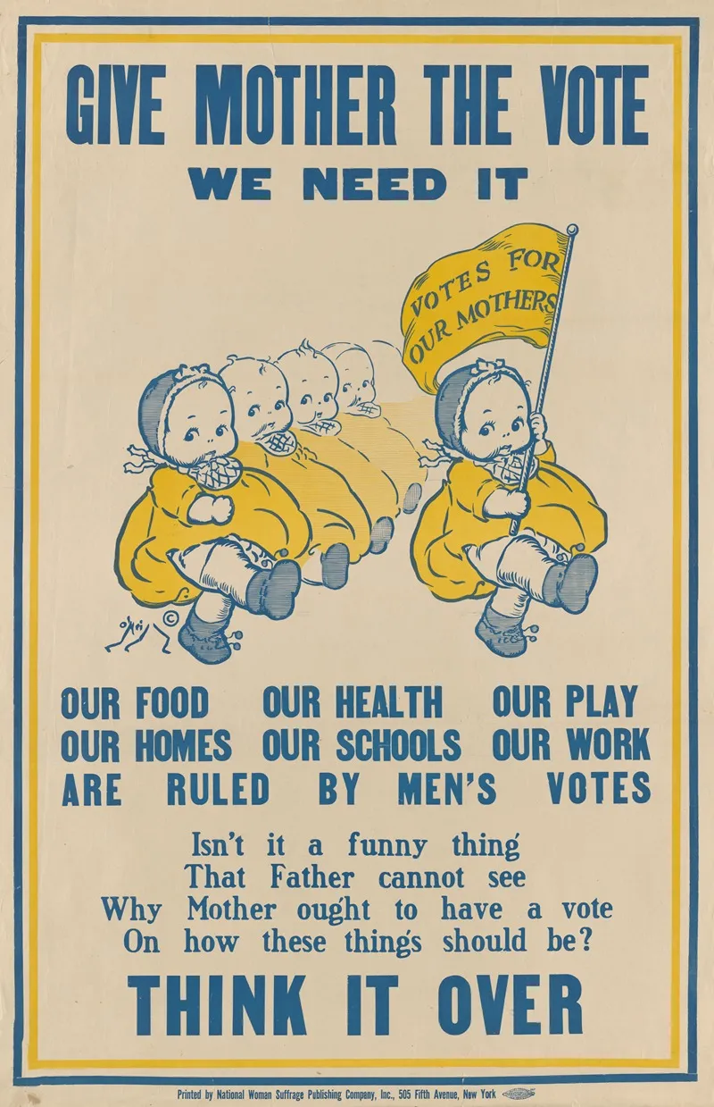 Give Mother The Vote We Need It Wall Art by Rose Cecil O'Neill - High-Resolution Digital Print