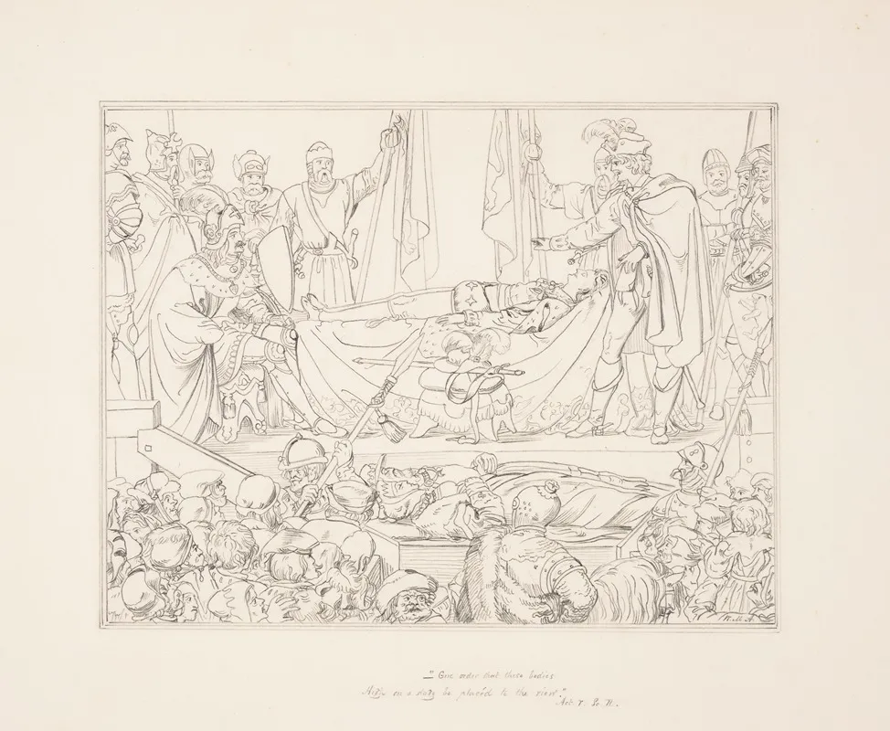 Give Order That These Bodies High On A Stage Be Placed To The View Hamlet Act V Sc Ii Wall Art by William M. Anderson - High-Resolution Digital Print