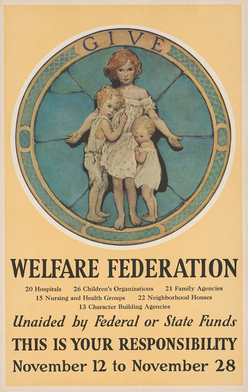 Give Welfare Federation Wall Art by Jessie Willcox Smith - High-Resolution Digital Print
