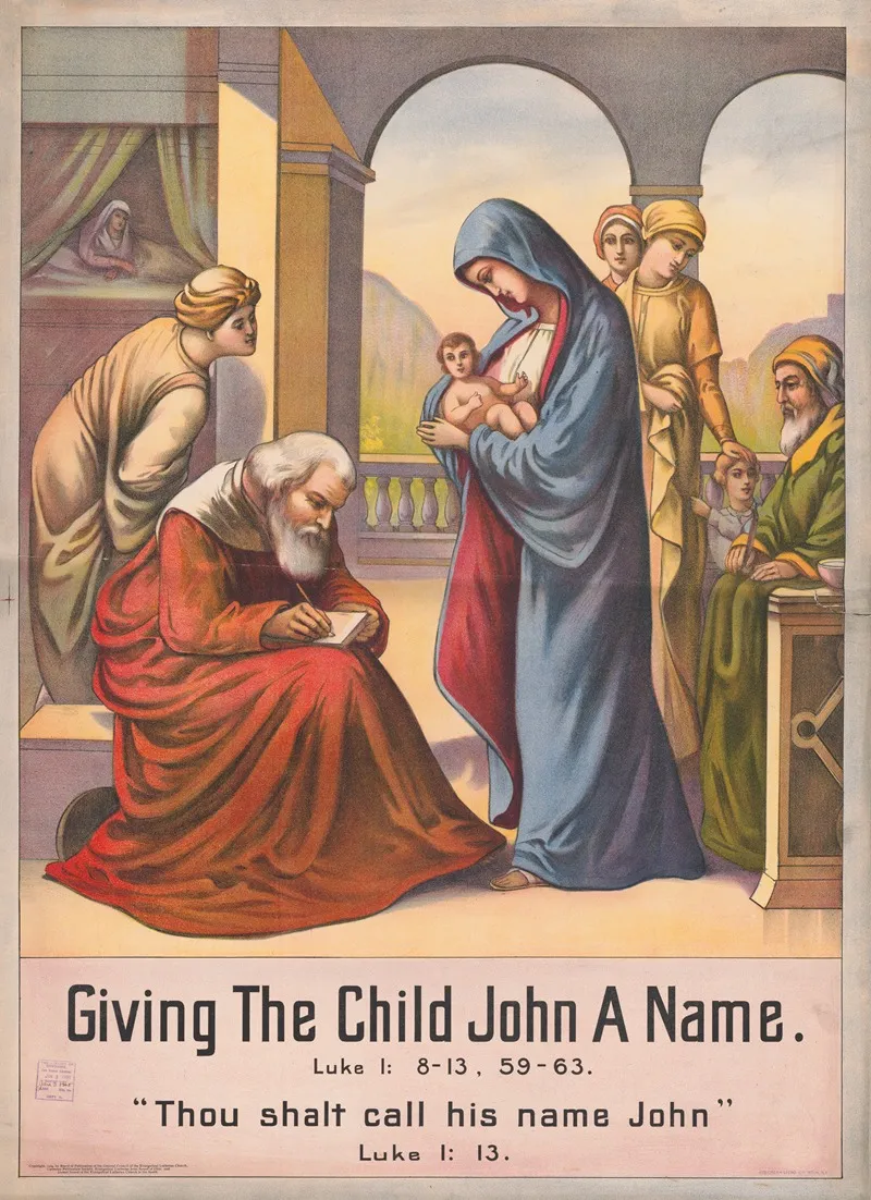 Giving The Child John A Name 2 Wall Art by Stecher Litho. Co - High-Resolution Digital Print