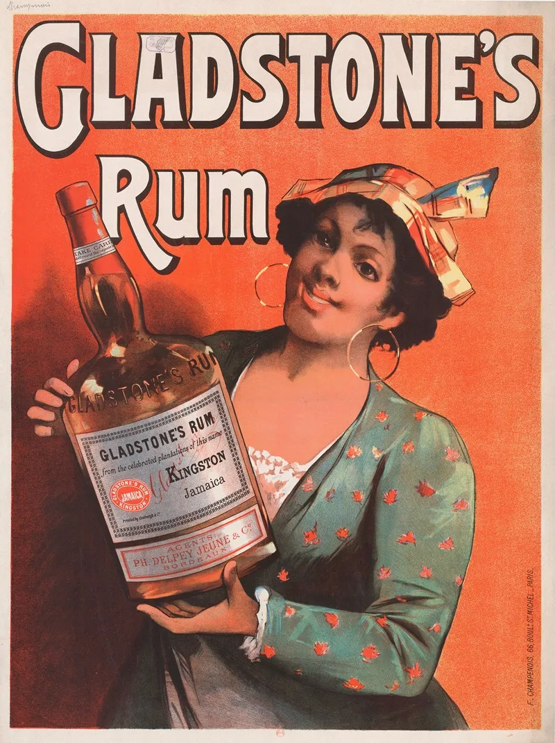 Gladstones Rum Wall Art by Imp. F. Champenois - High-Resolution Digital Print