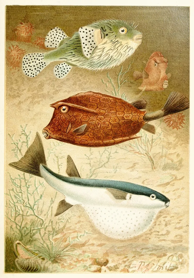 Globe Fish And Coffer Fish Wall Art by Pierre Jacques Smit - High-Resolution Digital Print