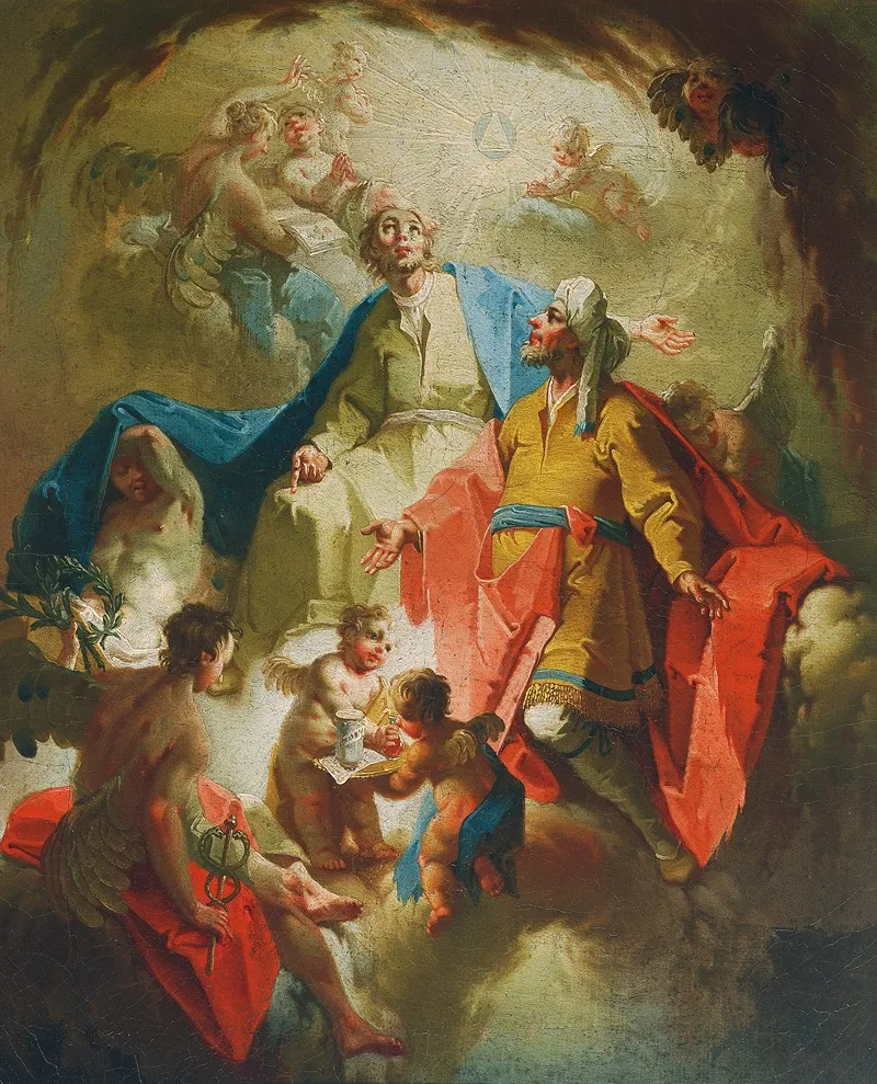 Glorie Der Heiligen Cosmas Und Damian Wall Art by Josef Haller - High-Resolution Digital Print