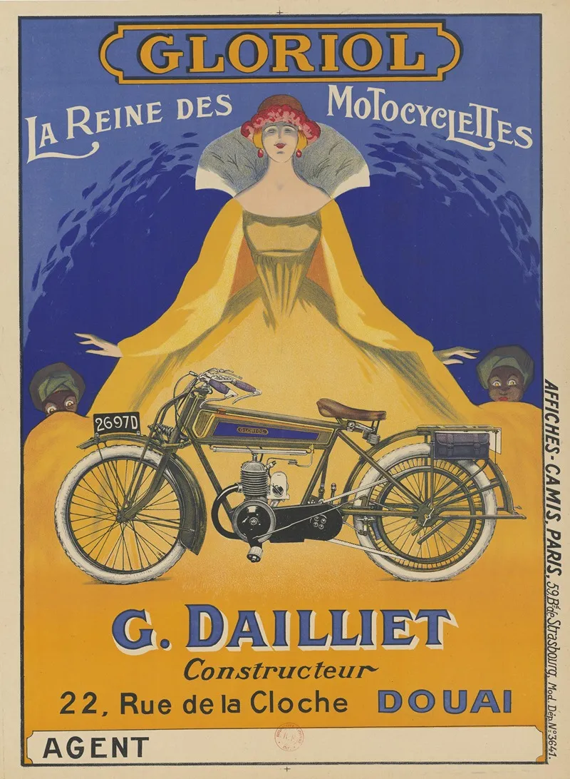 Gloriol La Reine Des Motocyclettes G Dailliet Constructeur 22 Rue De La Cloche Douai Wall Art by Imp. Camis - High-Resolution Digital Print