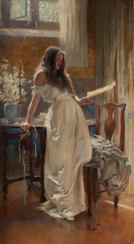 Go Lovely Rose Tell Her That Wastes Her Time And Mine Wall Art by Herbert James Draper - High-Resolution Digital Print