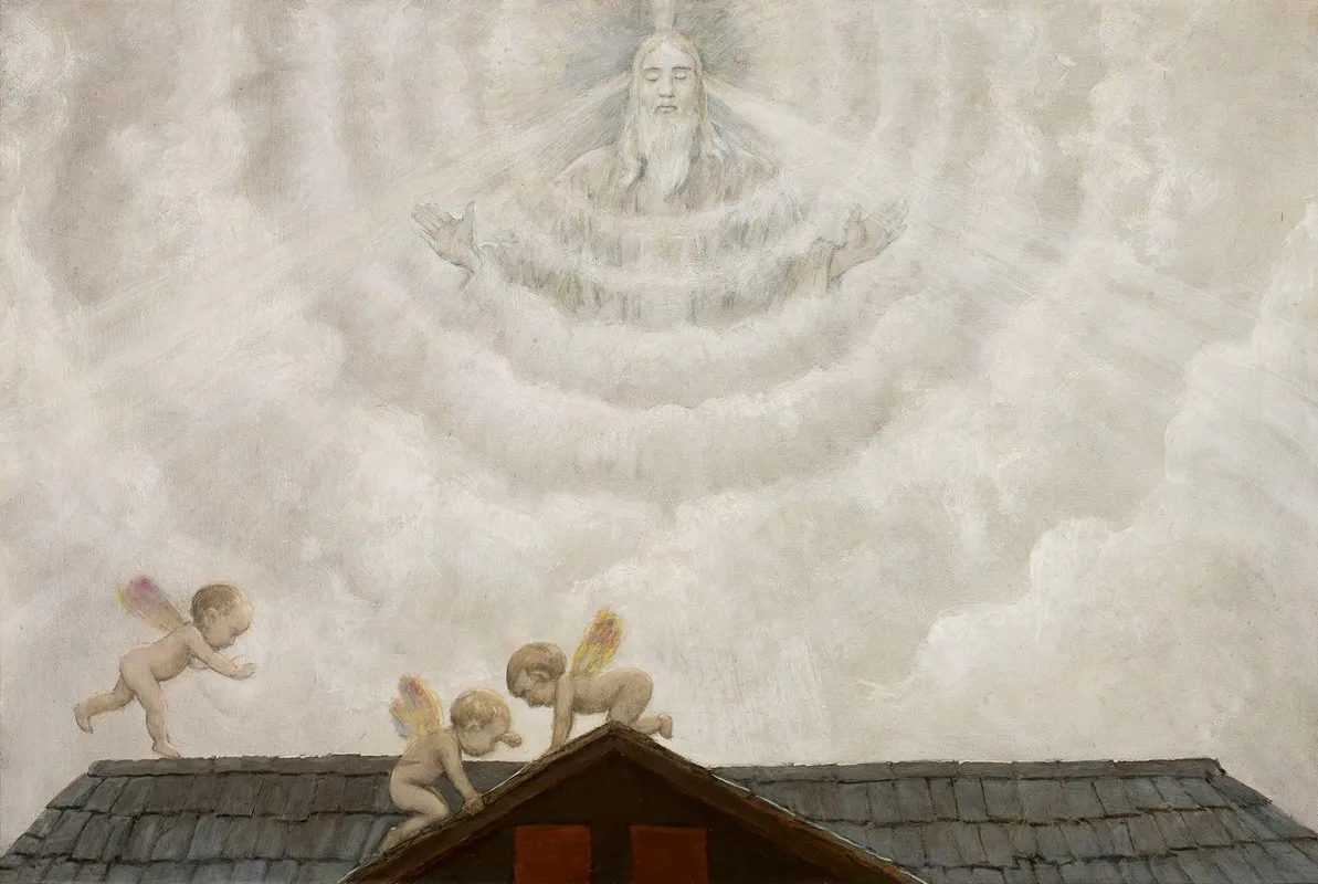 God The Father Above The Shed Wall Art by Hans Thoma - High-Resolution Digital Print
