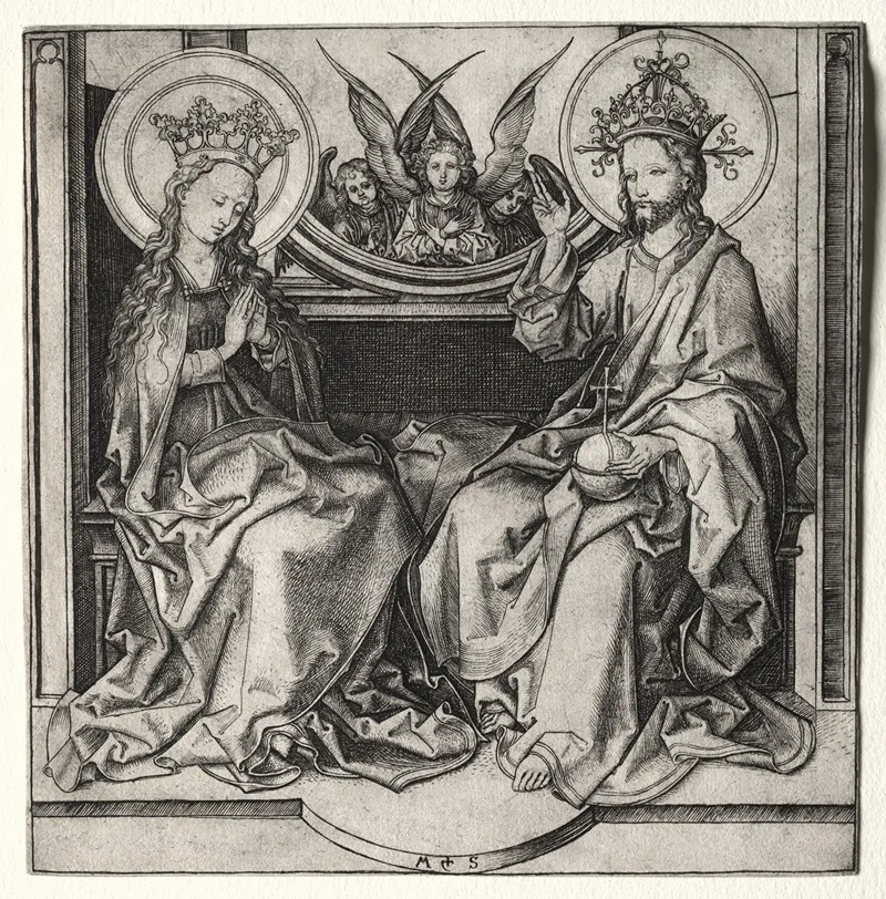 God The Father And The Blessed Virgin Enthroned Attended By Angels