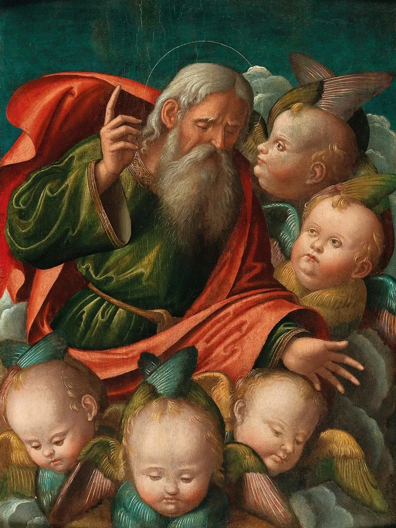God The Father Surrounded By Angels Wall Art by Baldassarre di Matteo Carrari - High-Resolution Digital Print