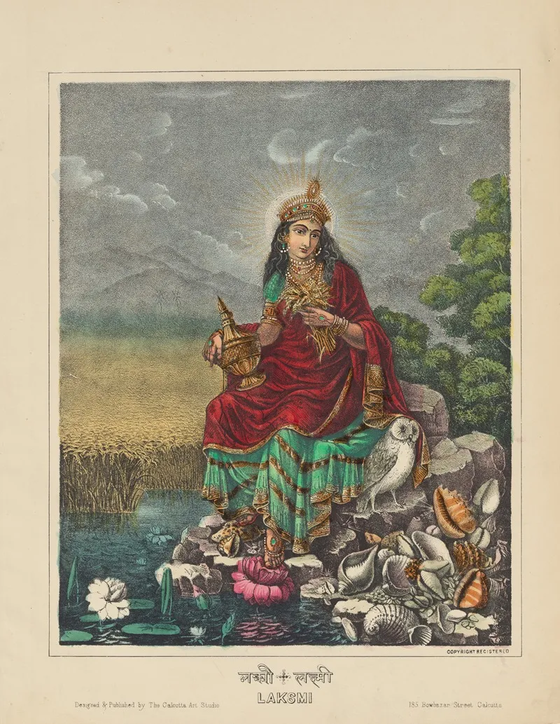 Goddess Laksmi Wall Art by Calcutta Art Studio - High-Resolution Digital Print