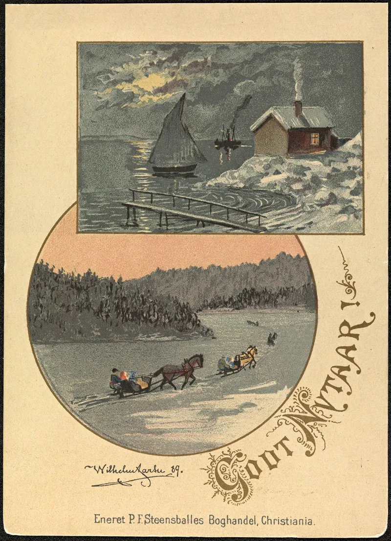 Godt Nytaar Happy New Year 5 Wall Art by Wilhelm Larsen - High-Resolution Digital Print