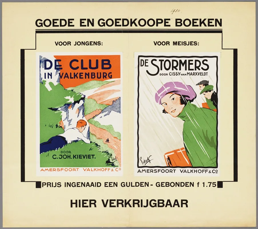 Goede En Goedkoope Boeken Voor Jongens De Club In Valkenburg Voor Meisjes De Stormers Wall Art by Valkhoff & Co. - High-Resolution Digital Print