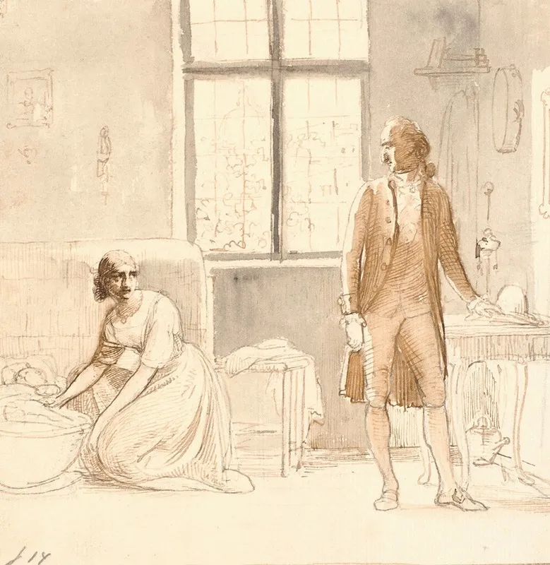 Goethe Hos Enken I Rom Wall Art by Wilhelm Marstrand - High-Resolution Digital Print