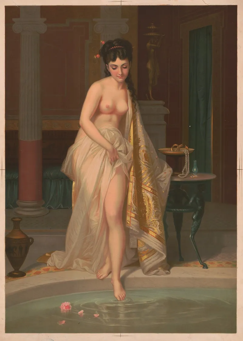 Going Into Bath Wall Art by Testu &amp; Massin - High-Resolution Digital Print