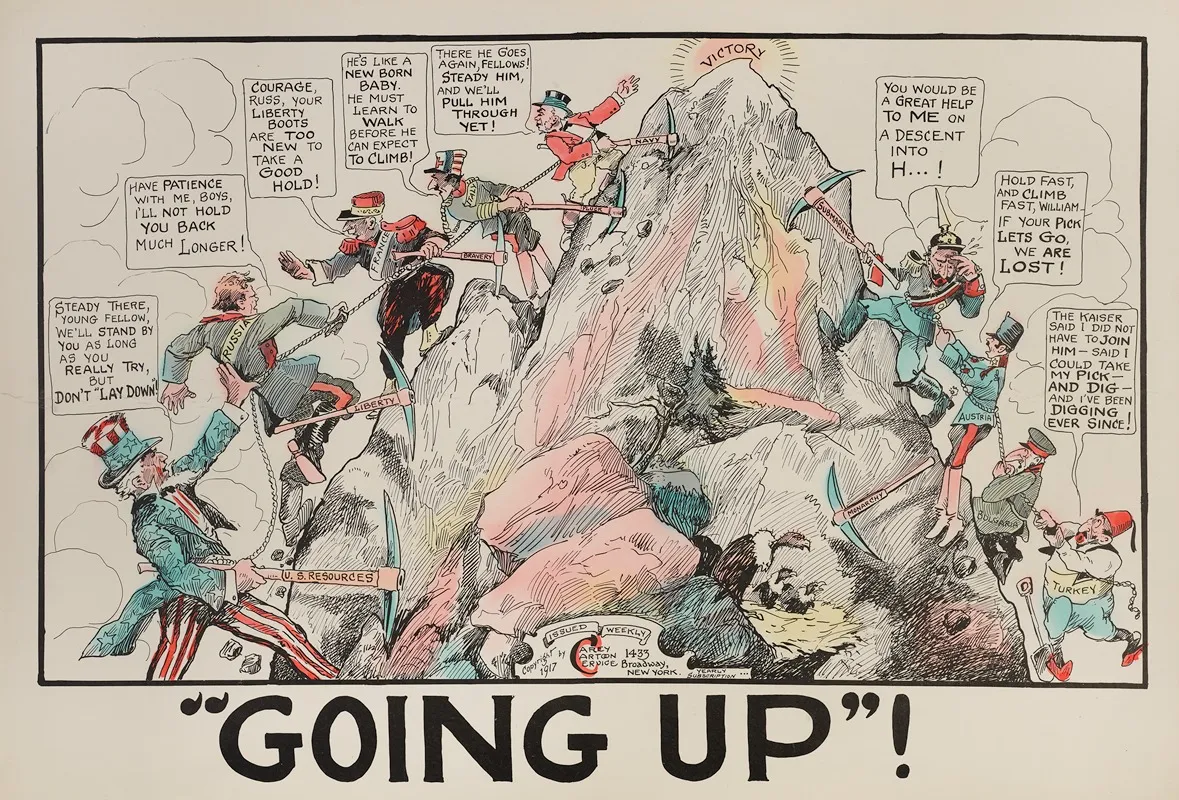 Going Up Wall Art by Carey Cartoon Service - High-Resolution Digital Print