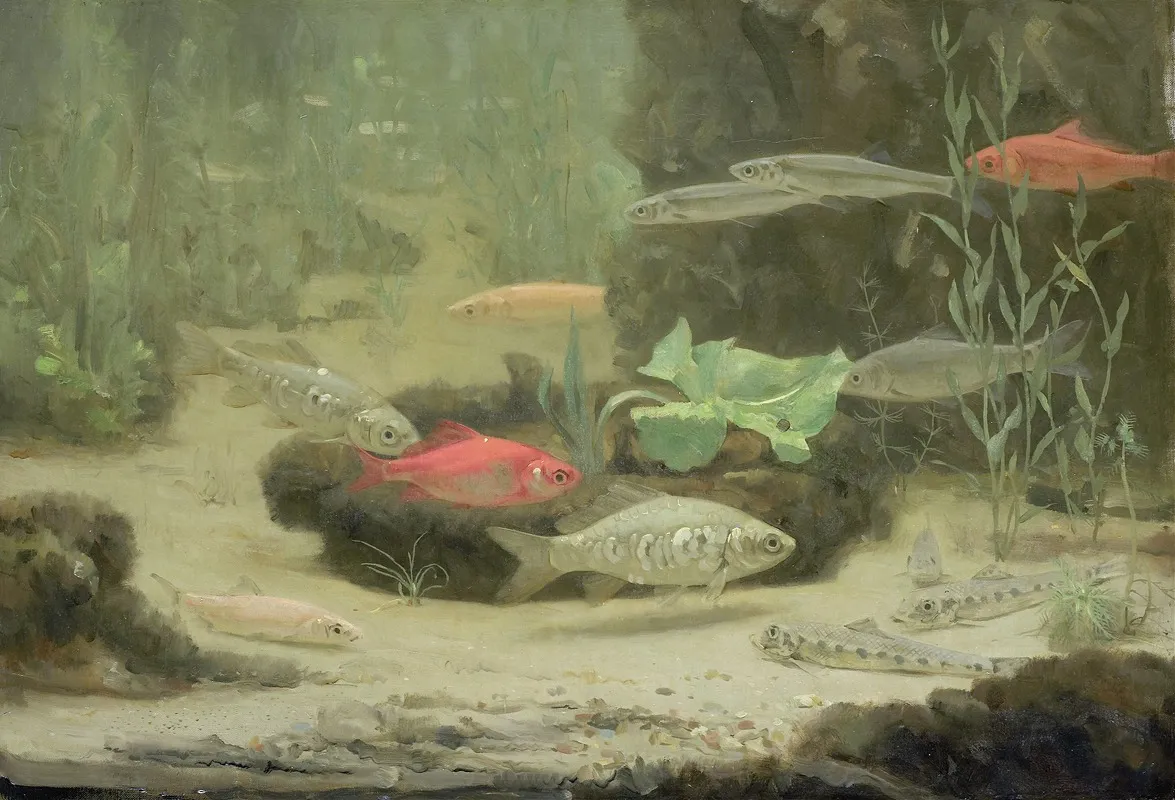 Gold And Silverfish In An Aquarium Wall Art by Gerrit Willem Dijsselhof - High-Resolution Digital Print